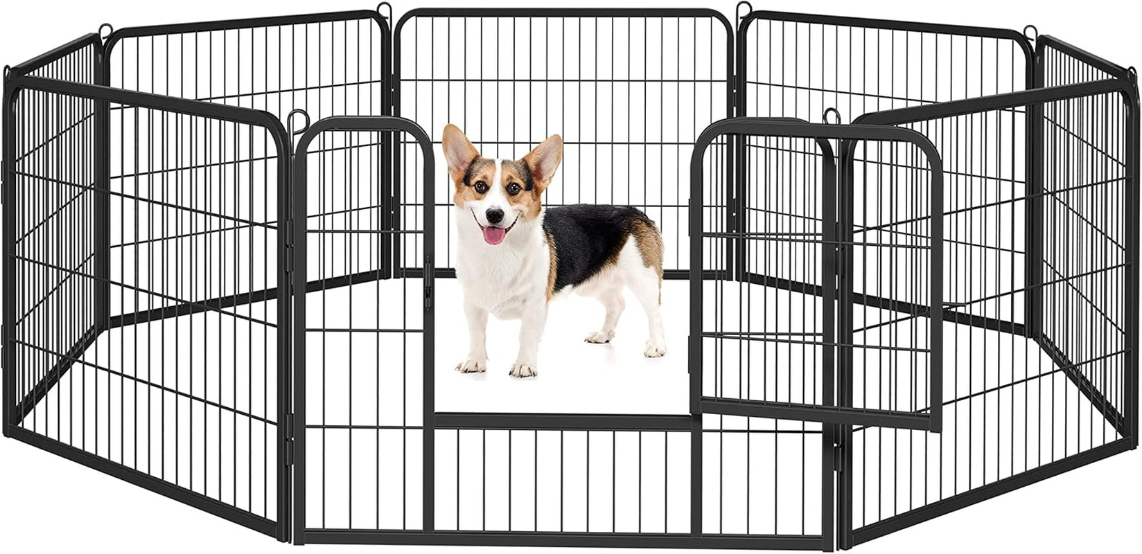 Dog Playpen Indoor, Extra Wide Outdoor Dog Fence Foldable Pet Puppy Exercise Pen for Yard/Garden/RV Camping, 16 Panels 24 Inch Height x 32 Inch Width