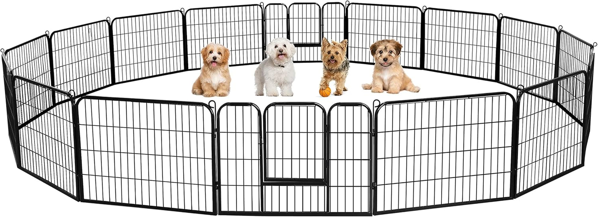 Dog Playpen Indoor, Extra Wide Outdoor Dog Fence Foldable Pet Puppy Exercise Pen for Yard/Garden/RV Camping, 16 Panels 24 Inch Height x 32 Inch Width