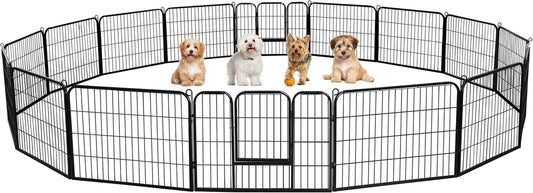 Dog Playpen Indoor, Extra Wide Outdoor Dog Fence Foldable Pet Puppy Exercise Pen for Yard/Garden/RV Camping, 16 Panels 24 Inch Height x 32 Inch Width