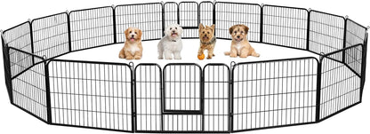 Dog Playpen Indoor, Extra Wide Outdoor Dog Fence Foldable Pet Puppy Exercise Pen for Yard/Garden/RV Camping, 16 Panels 24 Inch Height x 32 Inch Width